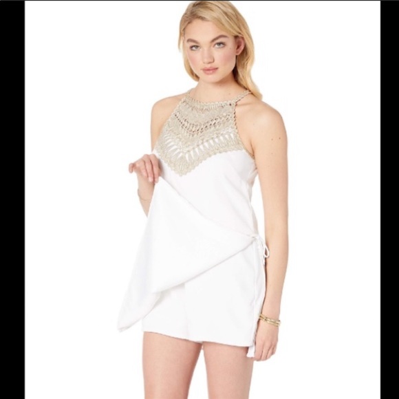NWT Lilly Pulitzer White pearl romper size 0 - Picture 2 of 6
